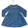 Janie and Jack Blue Chambray Shirt  Dress, Eyelet Collar - Size 3