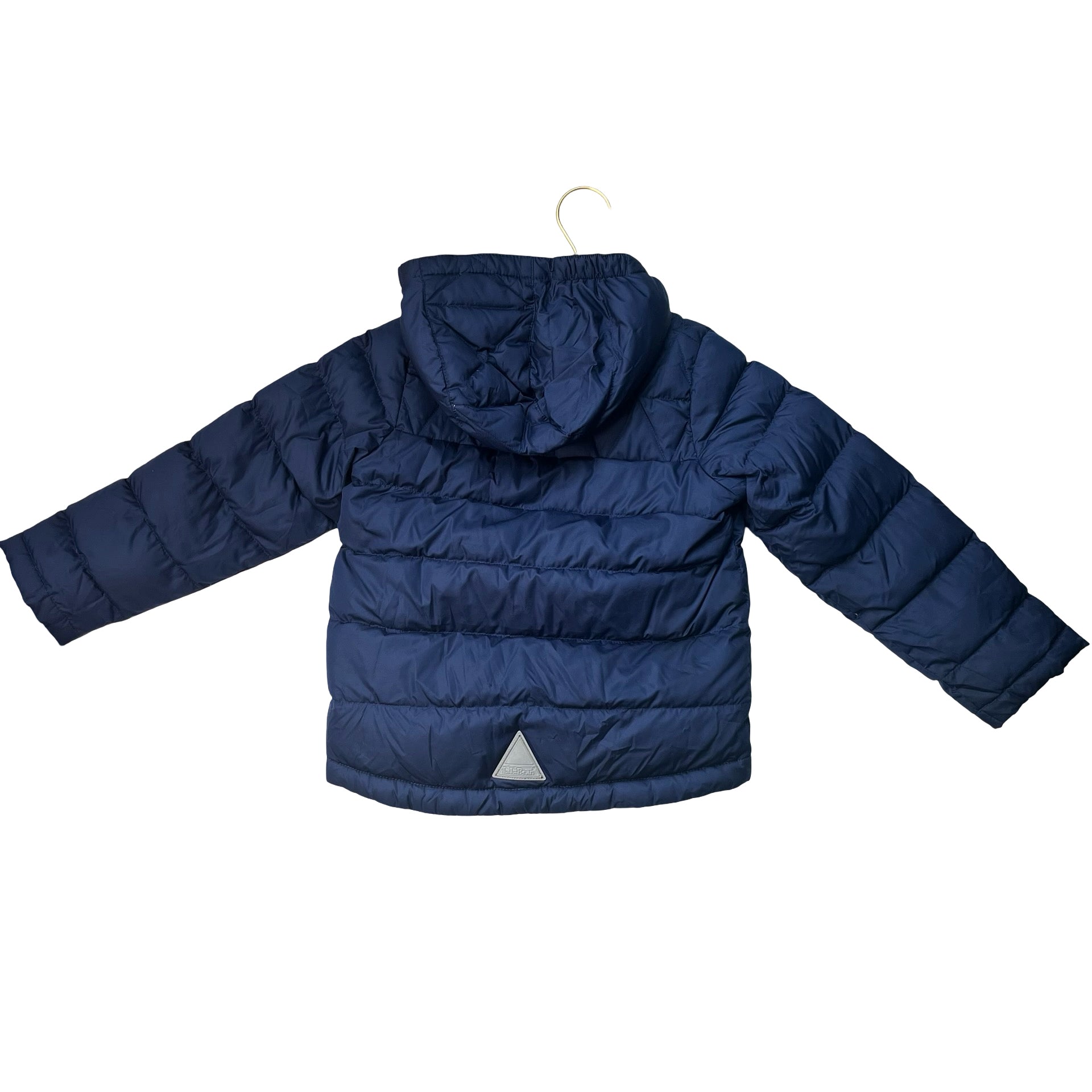 L.L.Bean DownTek Navy Puffer Jacket, Removeable Hood - Size M 5-6