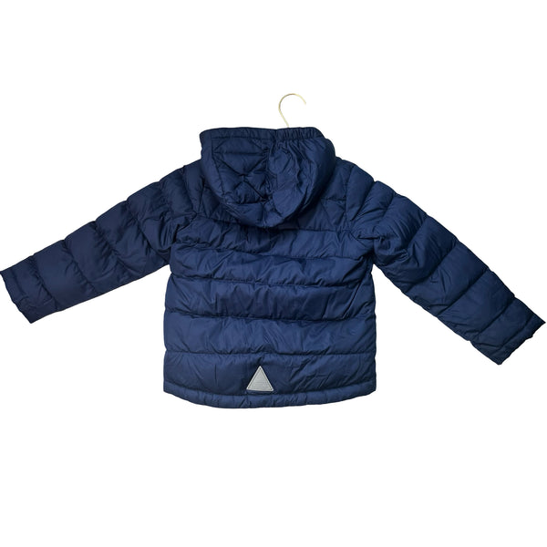 L.L.Bean DownTek Navy Puffer Jacket, Removeable Hood - Size M 5-6