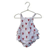 Angel Dear White & Red Lobster Print Cotton Gauze Bubble Romper - Size 6-12 Mo