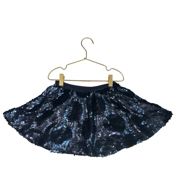Mini Boden Navy Circle Pattern Sequin Skirt - Size 4-5