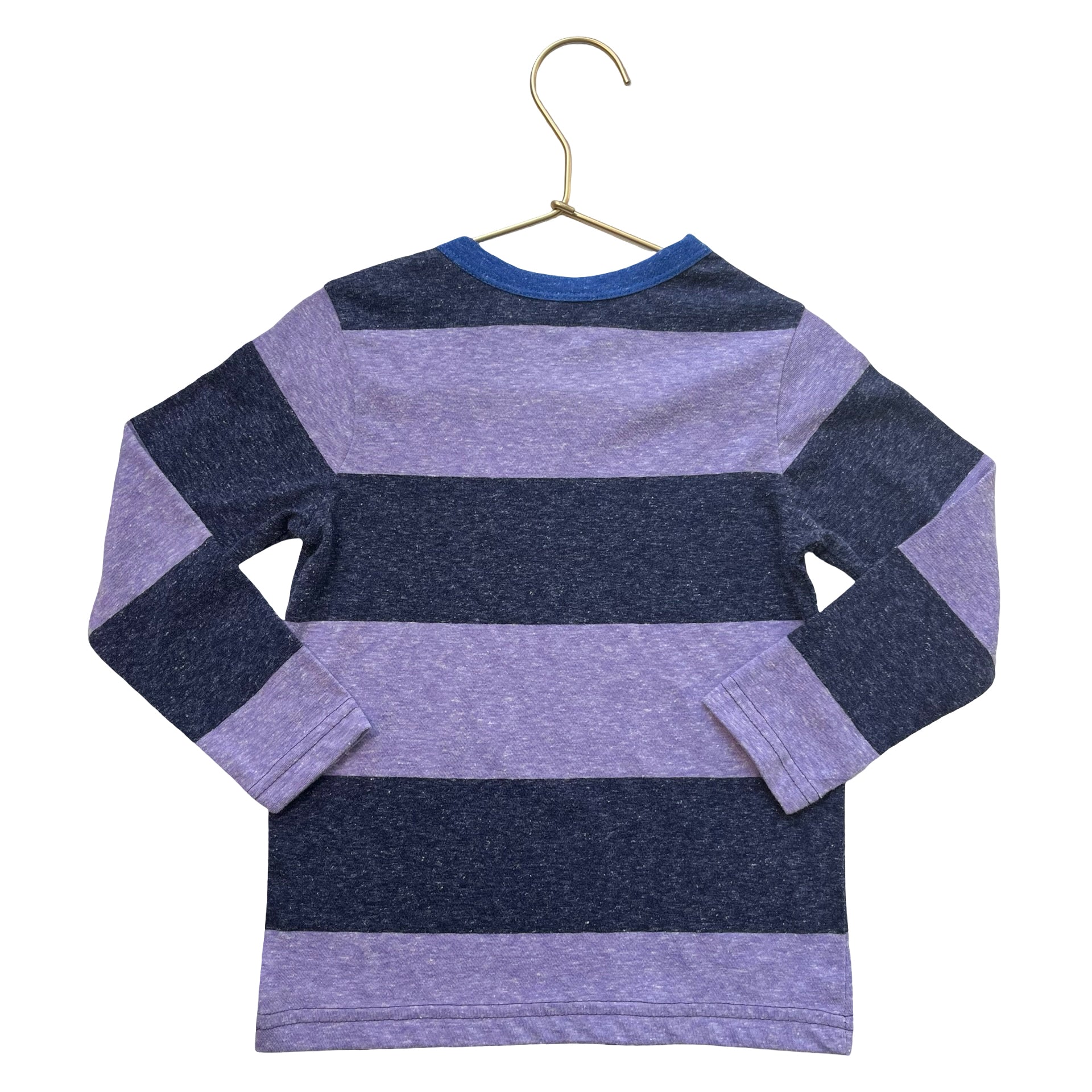 Primary Heather Navy & Lavender Striped Shirt - Size 3