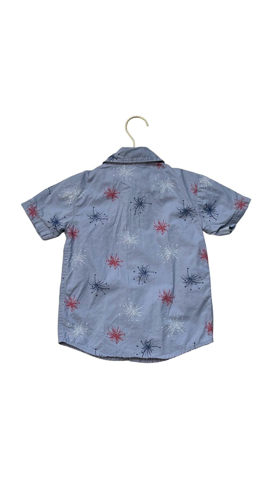 Carter's Blue Fireworks Print Button Down Shirt - Size 3T