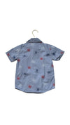 Carter's Blue Fireworks Print Button Down Shirt - Size 3T