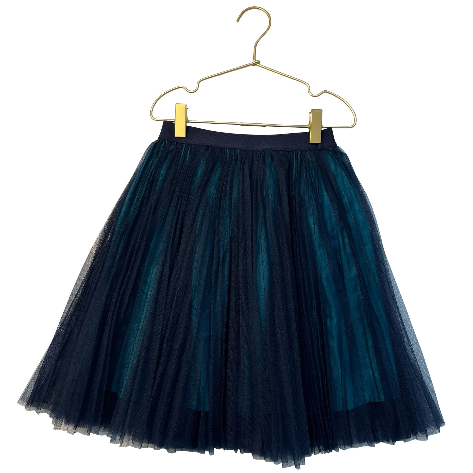 Jacadi Teal & Navy Tulle Skirt - Size 6A
