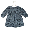 Zara Slate Blue & Black Velvet Floral Dress - Size 3-4