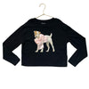 Crewcuts Black Dog & Pink Bow Graphic Shirt - Size M 8-9