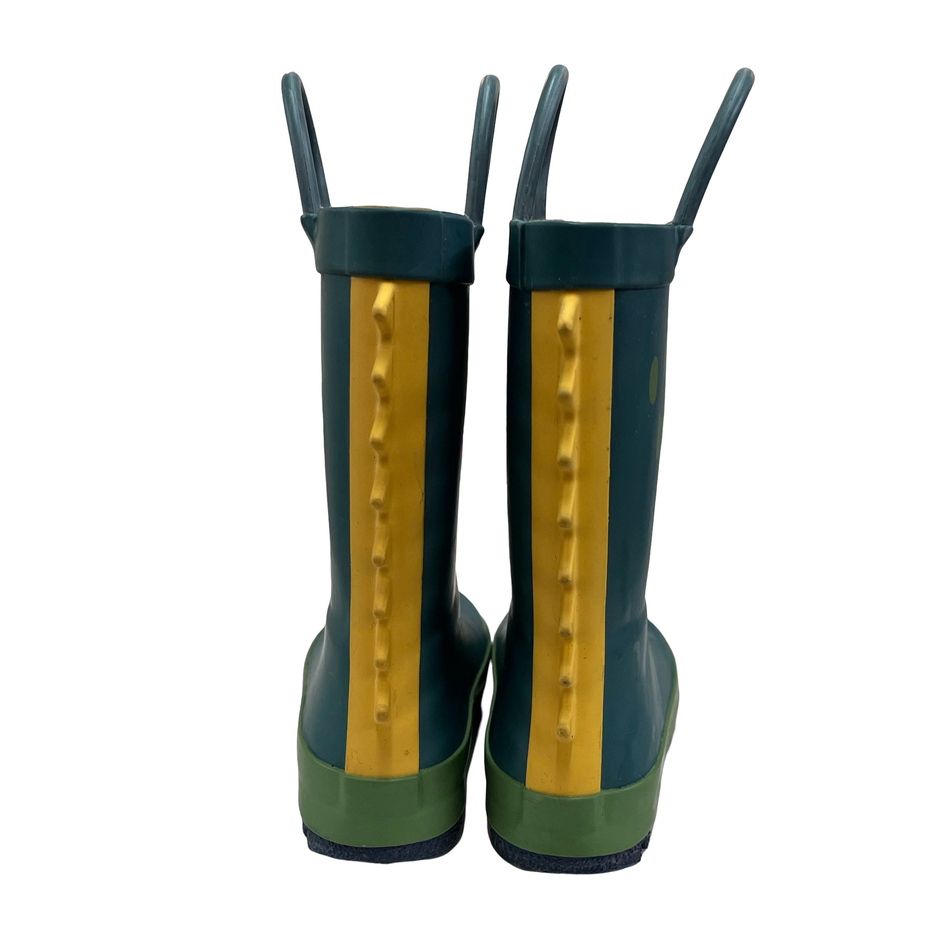 Cat & Jack Green & Yellow Dino Spike Rain Boots -  Size 7