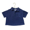 Zara Navy Terry Polo Shirt - Size 3