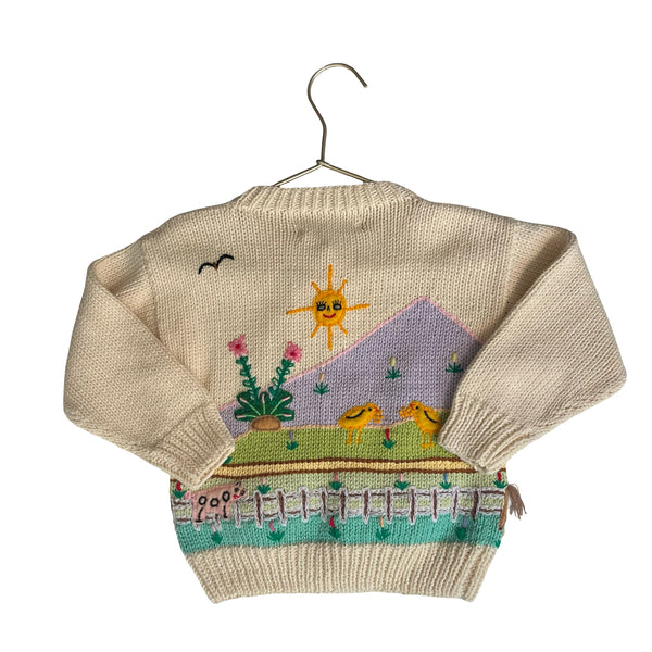 Fairy Tales on Parade Old McDonald 100% Cotton Cardigan Sweater - 12-24 Mo Est