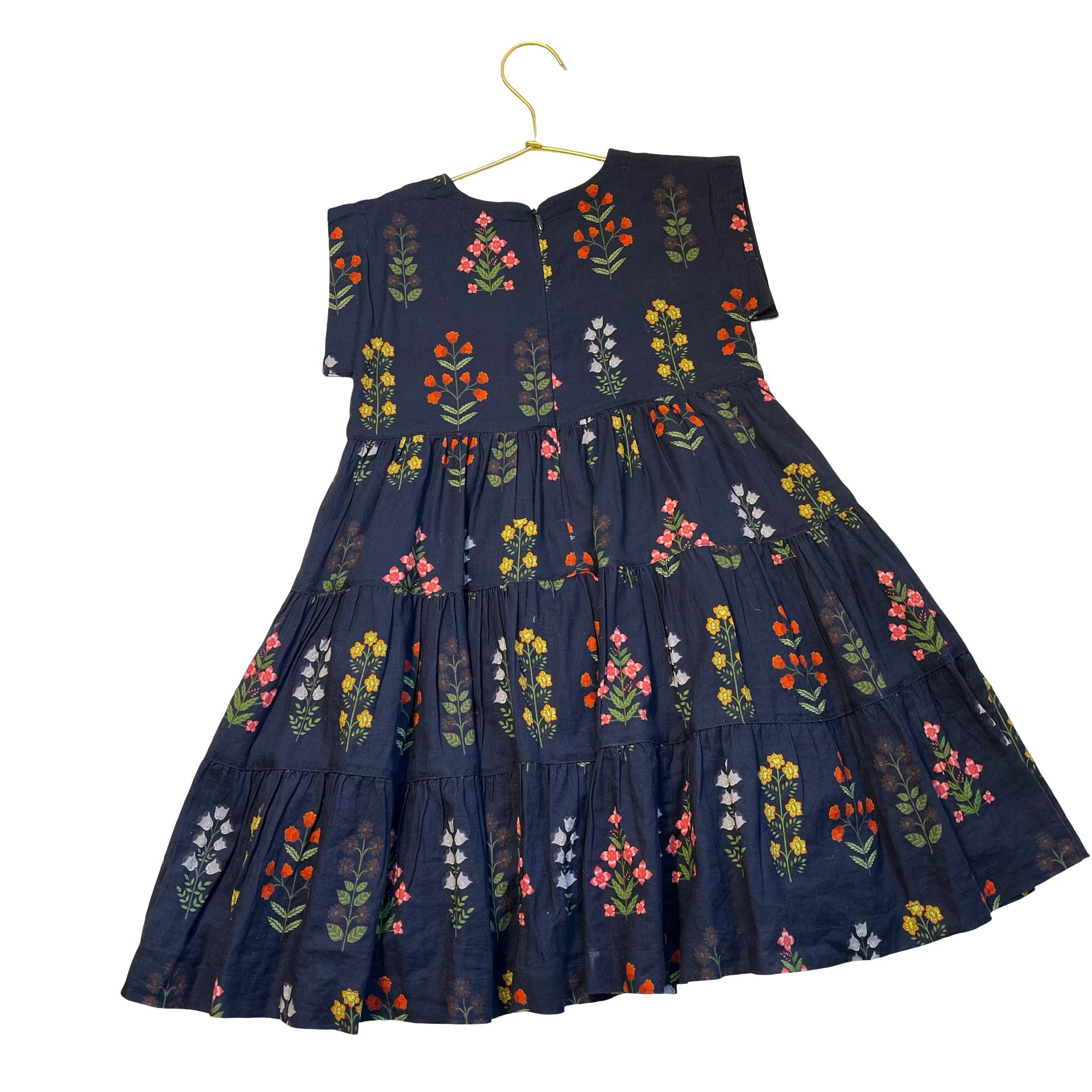 Pink Chicken Navy Flower Print Dress - Size 6Y
