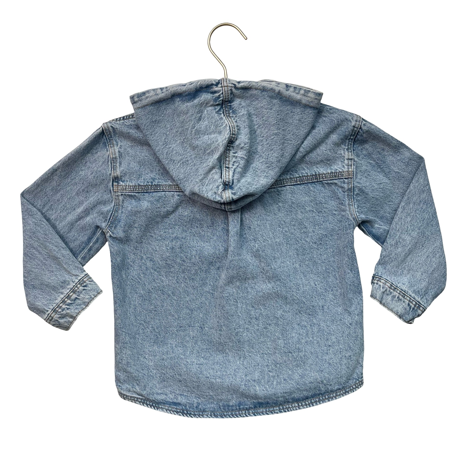 Zara Denim Hooded Shacket Jacket - Size 5