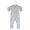 Monica + Andy Ivory & Light Blue Wave Pattern One-Piece - Size 3-6 Mo