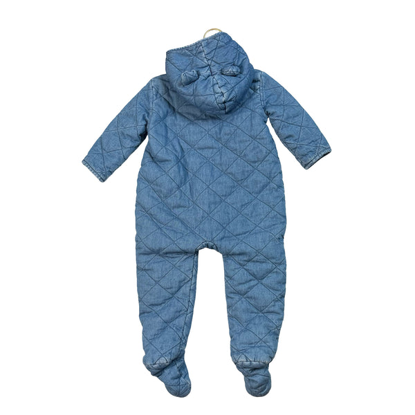 Gap Denim Blue Chambray Quilted Lined Bunting - Size 18-24 Months