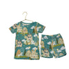 Posh Peanut Green Castle Print 2 Piece PJs - Size 6