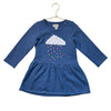 Hatley Blue Cloud & Heart Rain Drop Sweatshirt Dress - Size 3T