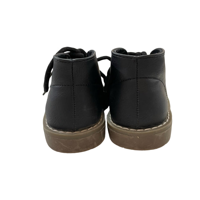 Children's Place Black Faux Leather Tie Ankle Boots - Size 5