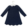 Jacadi Navy Sweatshirt Dress, White Collar - Size 5A