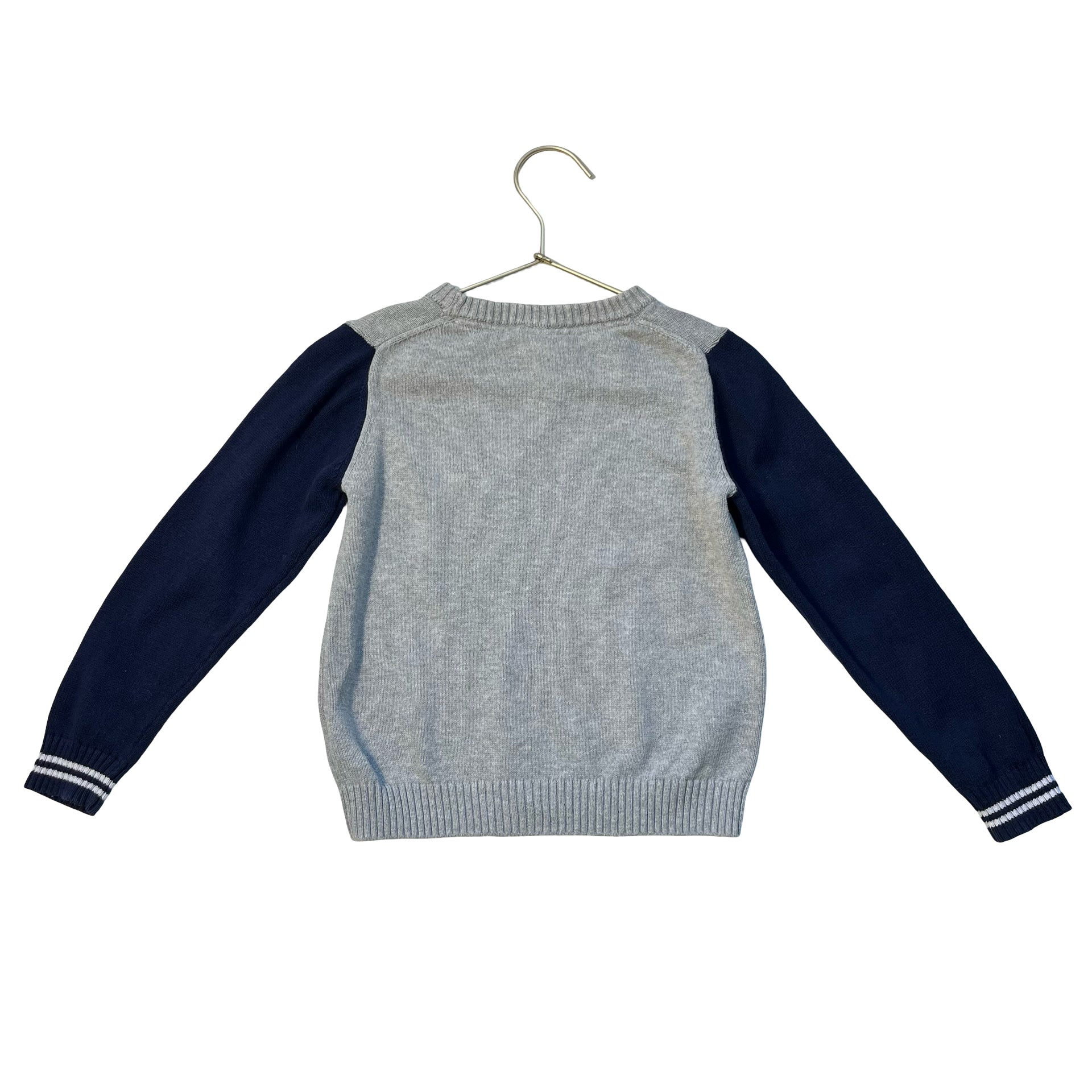 Janie and Jack x Disney Gray & Navy Cotton Mickey Mouse Sweater - Size 3