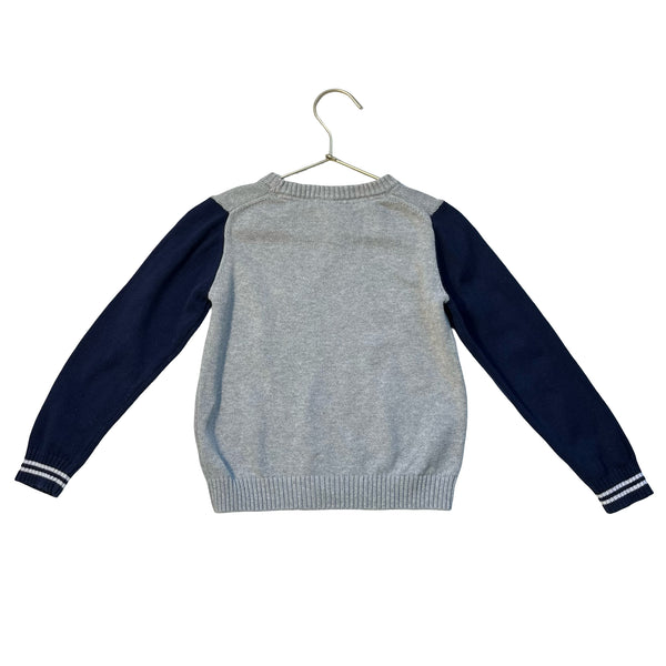 Janie and Jack x Disney Gray & Navy Cotton Mickey Mouse Sweater - Size 3