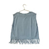 Zara Light Blue 'Free Groove' Fringe Tank Top - Size 9-10