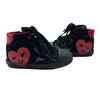 Geox Black Suede & Red Metallic Heart High Top Sneakers in Box - Size 8 (24)