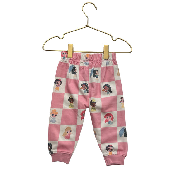 Monica + Andy x Disney Pink Princess Check Joggers - Size 6-9 Mo