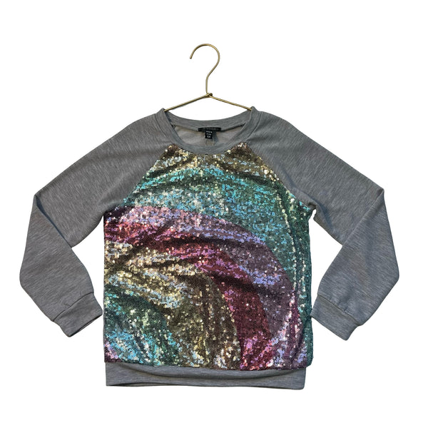Zunie Gray & Sequin Rainbow Sweatshirt - Size 6X