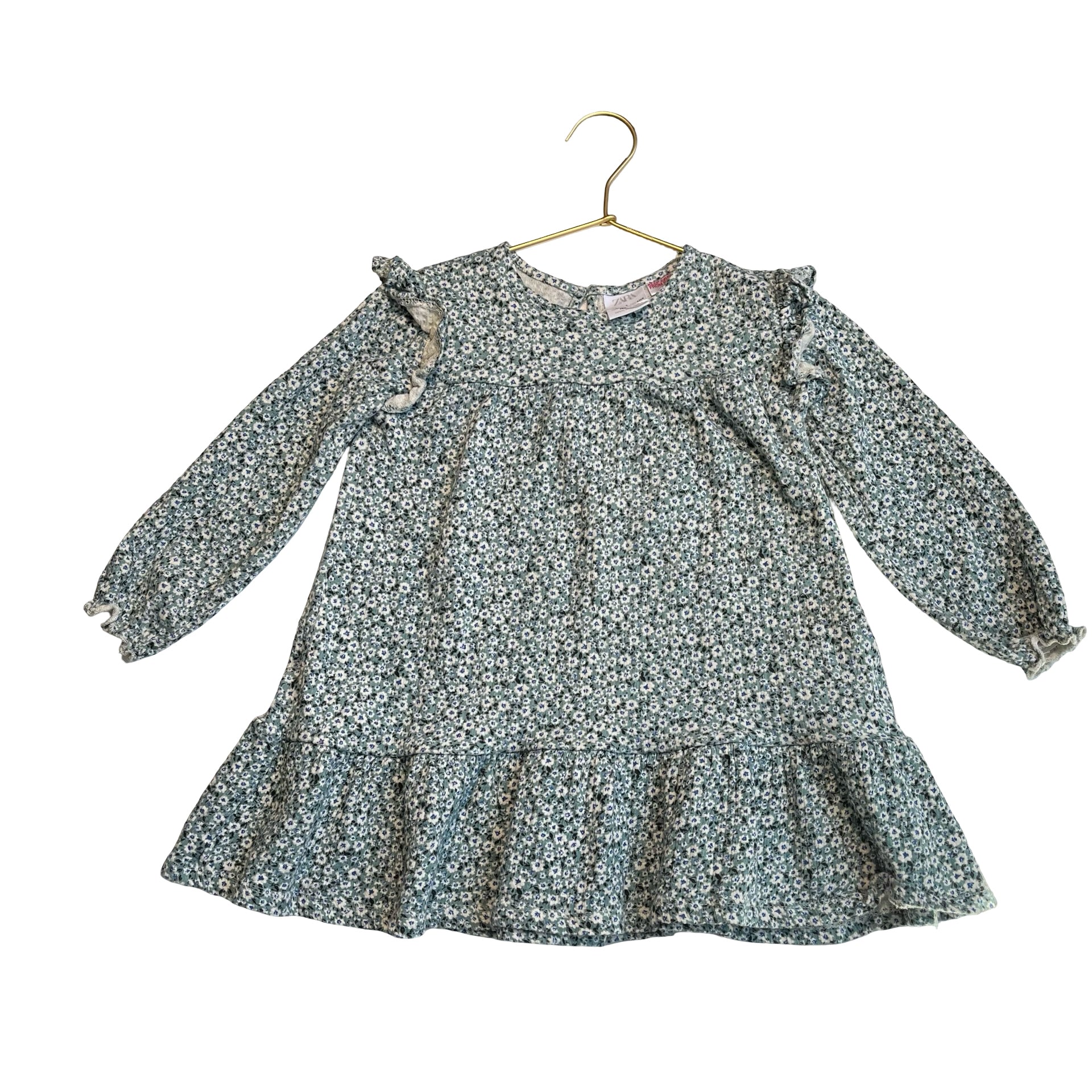Zara Green Flower Print Dress - Size 3-4