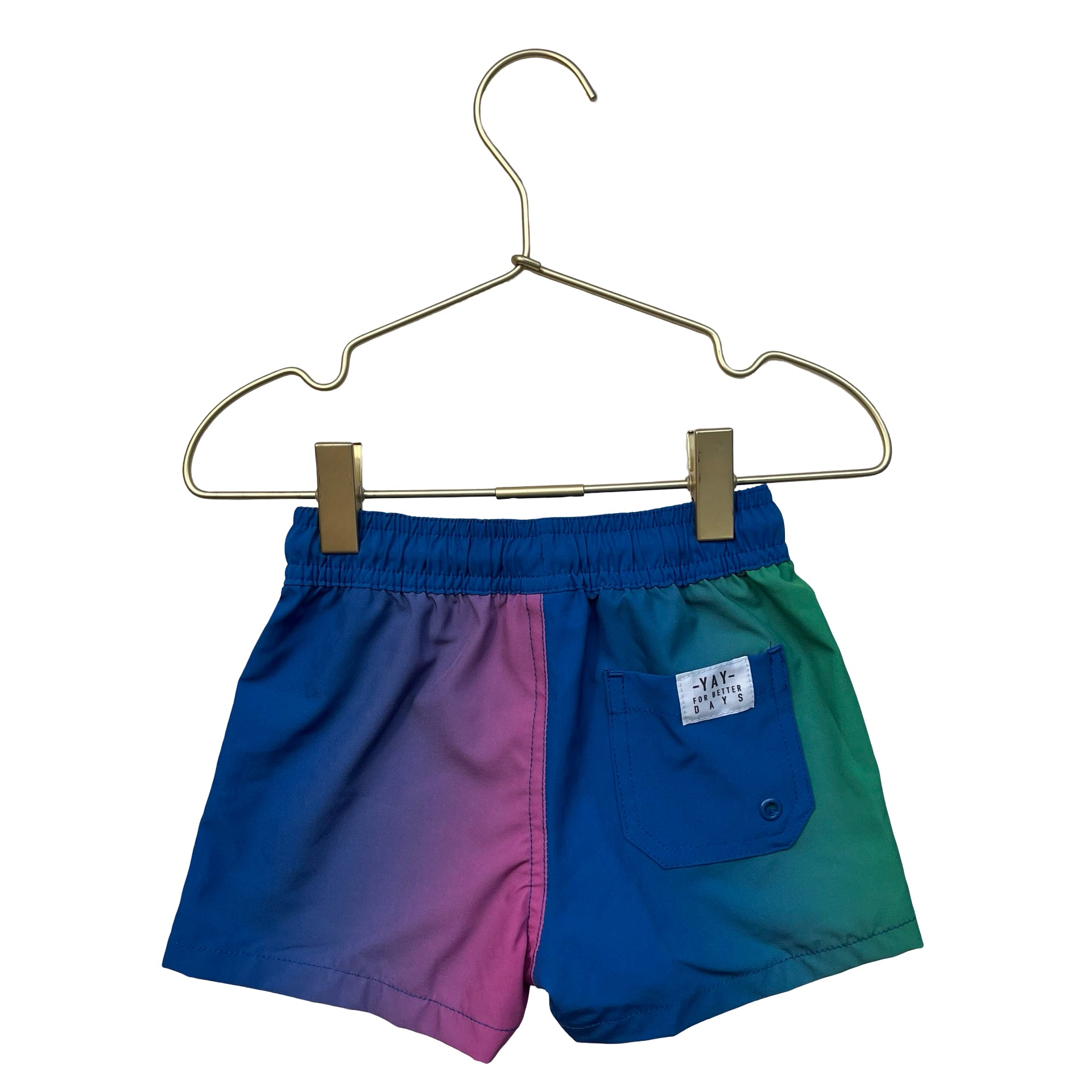 Cotton On Green, Blue, Purple Ombre Unlined Swim Shorts - Size 2