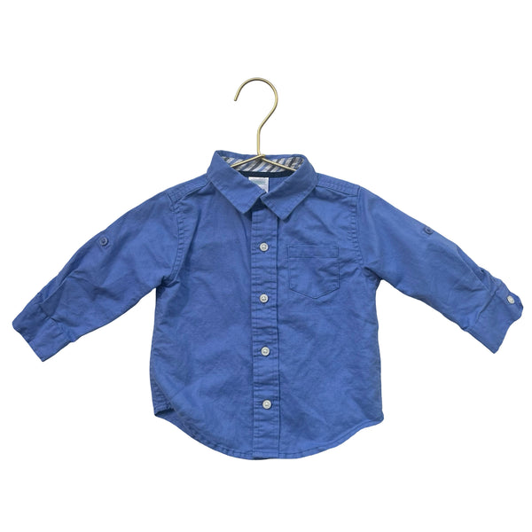 Gymboree Blue Linen-Cotton Button Down Shirt - Size 12-18 Mo