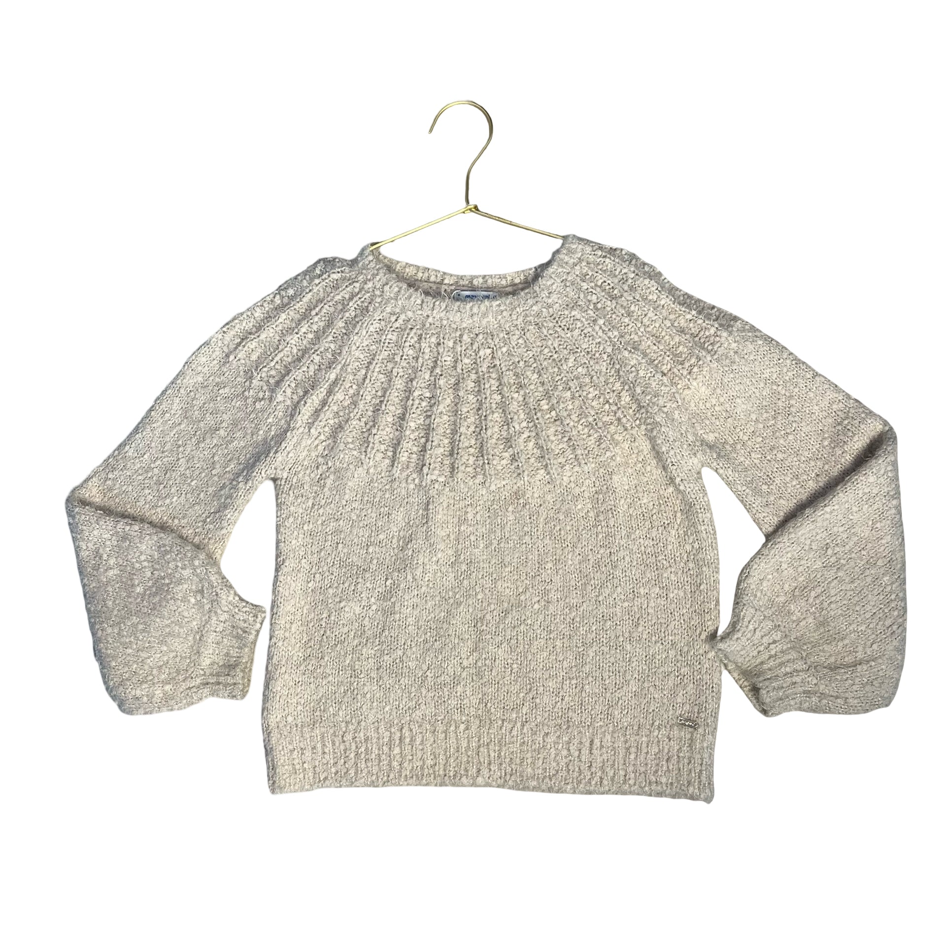 Mayoral Tan & Gold Metallic Sweater - Size 8