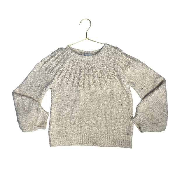 Mayoral Tan & Gold Metallic Sweater - Size 8