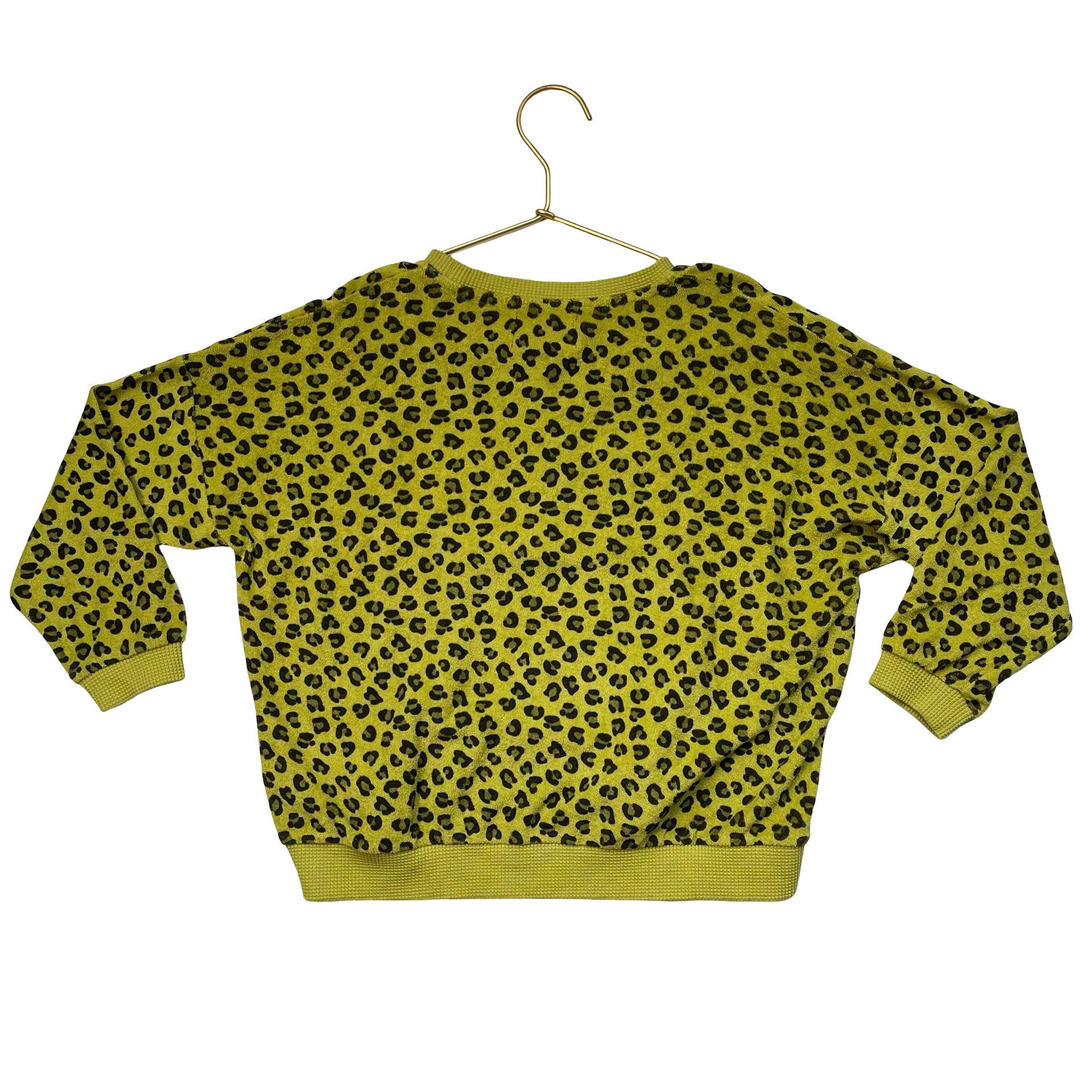 Piupiuchick Lime Green Leopard Print Terry Sweatshirt - Size 6