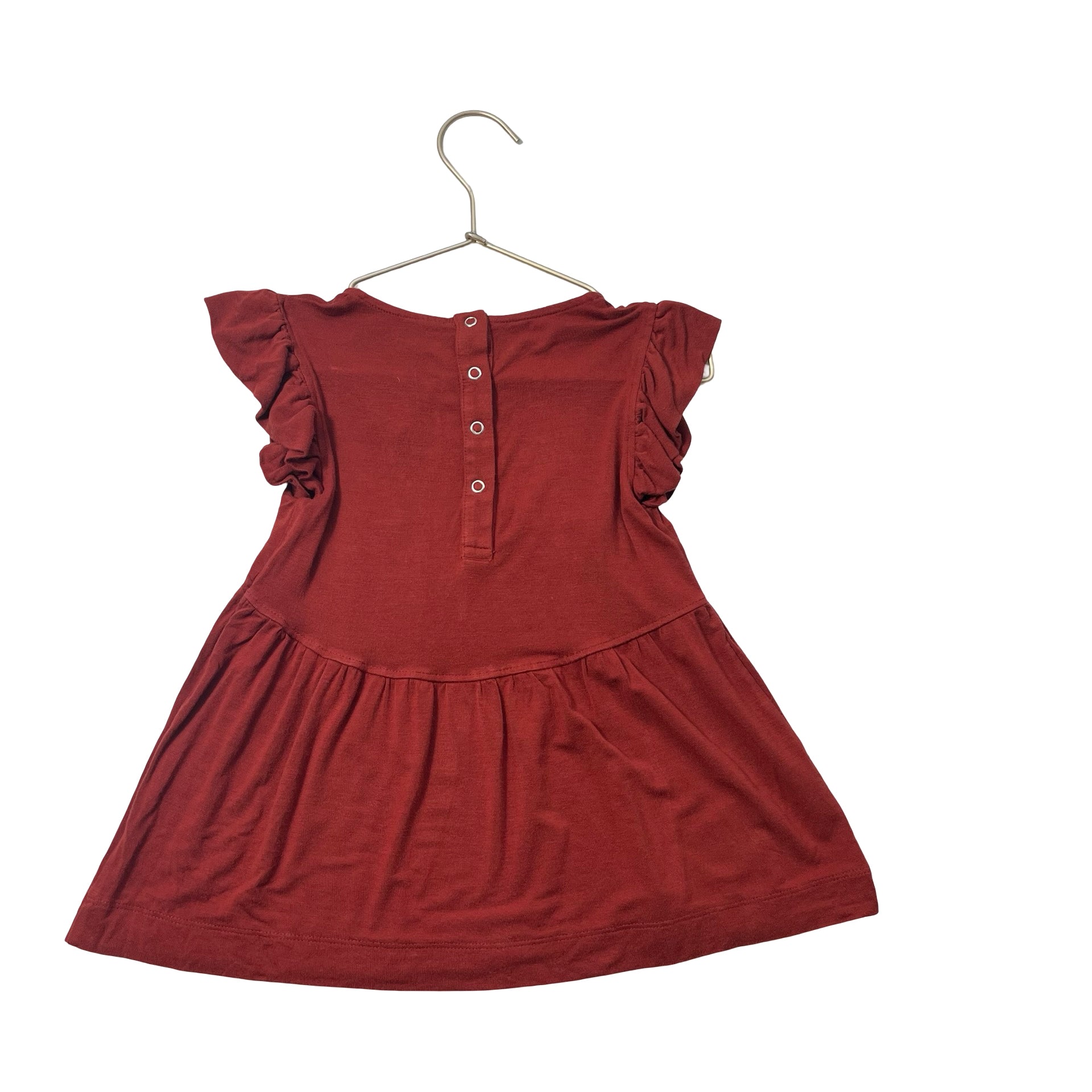Kate Quinn Deep Red Sleeveless Ruffle Shirt - Size 4