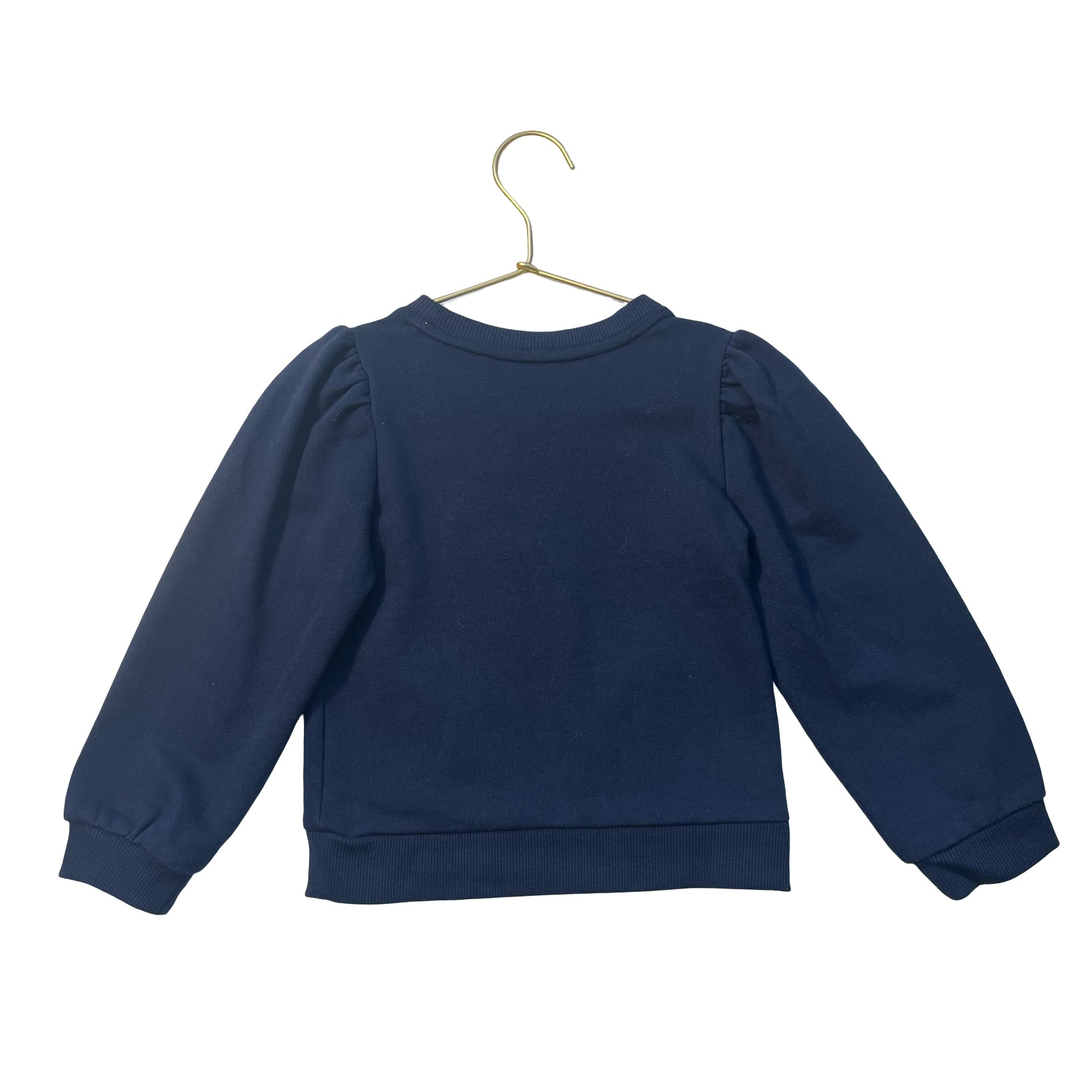 Janie and Jack Navy & Tartan Bow Sweatshirt - Size 4