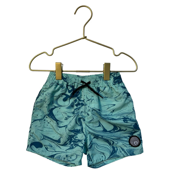 Volcom Teal Swirl Print Swim Shorts - Size 2T
