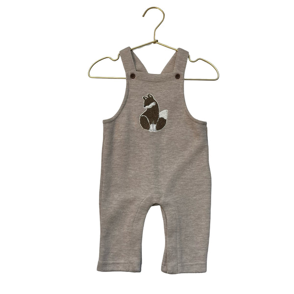Aspen Tan Fox Applique Overalls - Size 3 Mo