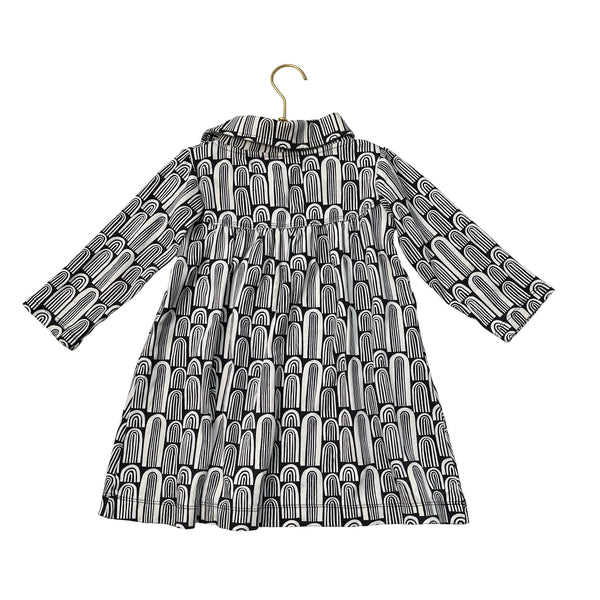 Kate Quinn Ivory & Black Arc Pattern Dress - Size 5Y