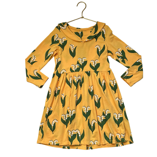 Mini Rodini Yellow Lily of The Valley Dress - Size 5-7Y