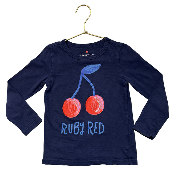 Crewcuts Navy 'Ruby Red' Cherry Graphic Shirt - Size XS 4-5