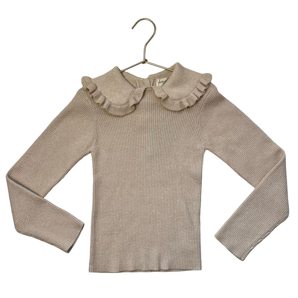 Louis Louise Ivory Metallic Ribbed Sweater - Size 8