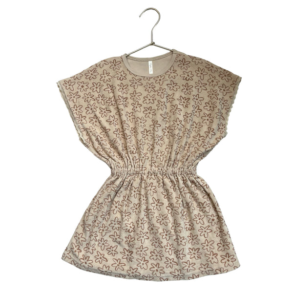 Rylee & Cru Tan & Brown Terry Flower Print Dress - Size 4-5Y