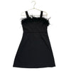 Speechless Kids Black Feather-Trim Dress - Size 7