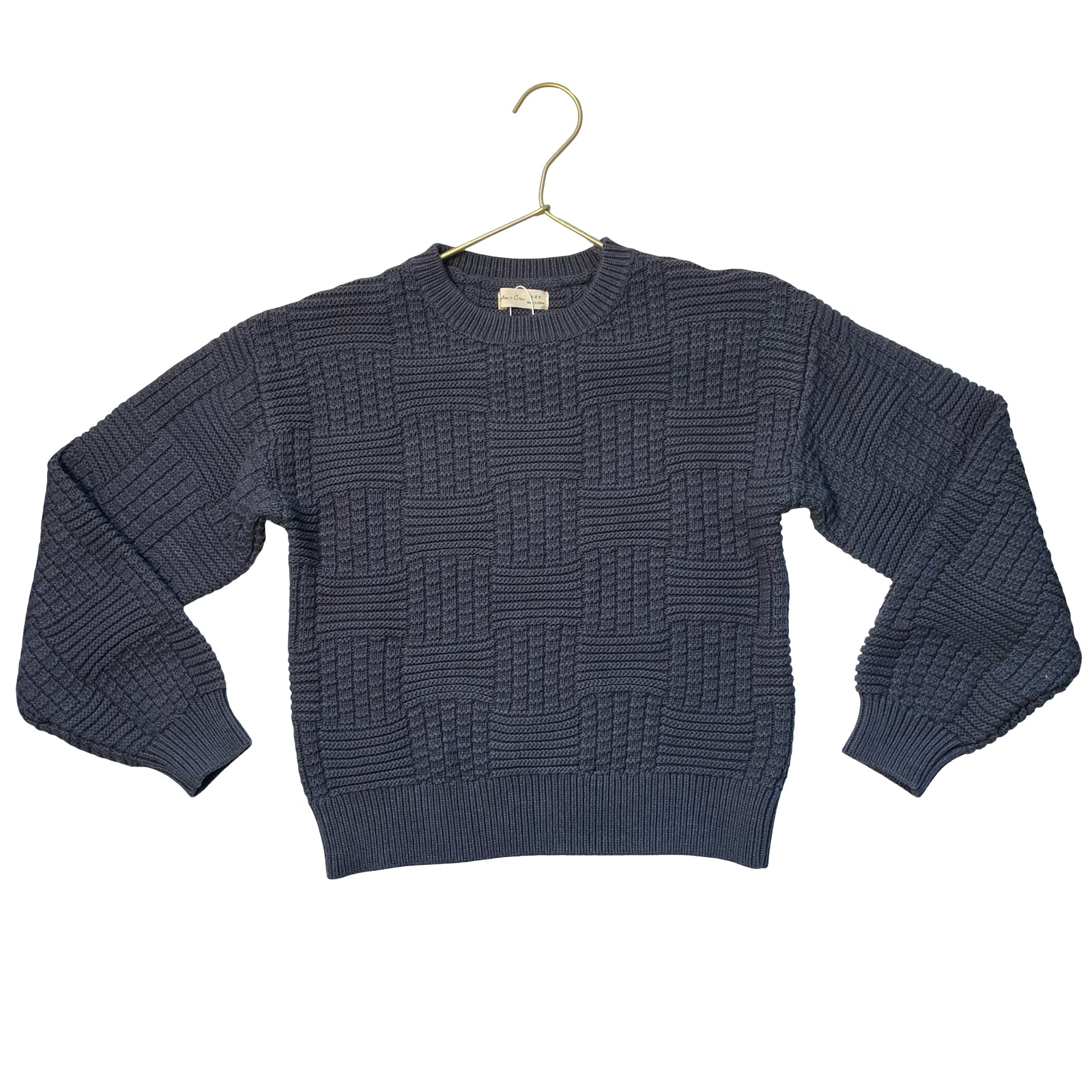 Rylee & Cru Navy Cotton Pattern Sweater - Size 8-9Y