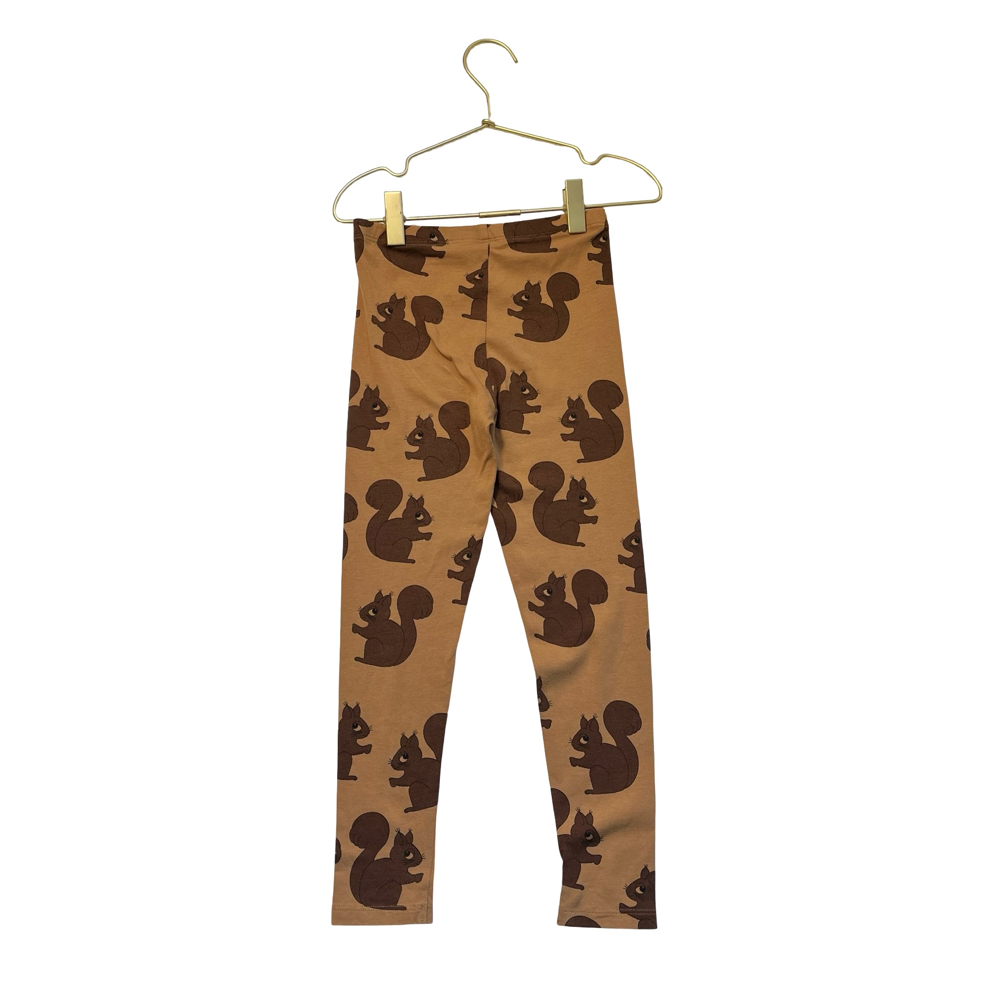 Mini Rodini Brown Squirrel Print Leggings - Size 4-5