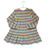 Mini Boden Ivory & Multi-Color Striped Velour Dress - Size 7-8Y