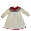 Hanna Andersson Ivory, Red, Navy Fair Isle Cotton Sweater Dress - Size 2T