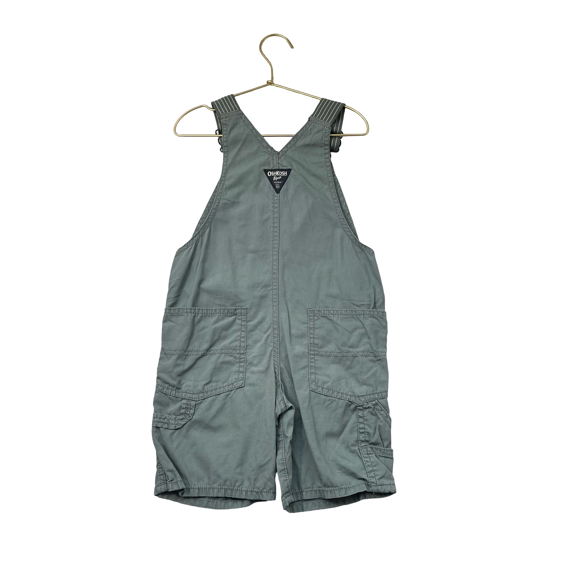 OshKosh Light Olive Green Shortalls - Size 5T