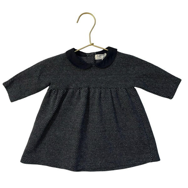 Play Up Black & White Pattern Knit Collar Dress - Size 6 Mo